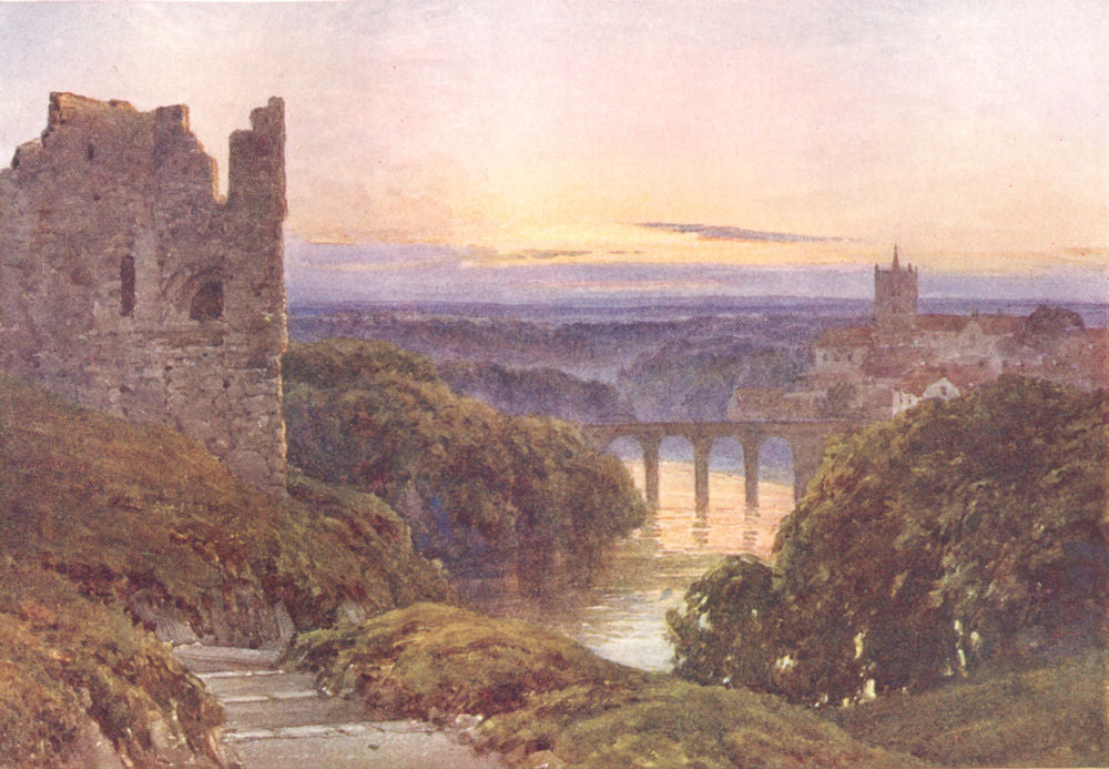 YORKSHIRE DALES. The Nidd, Knaresborough 1908 old antique print picture